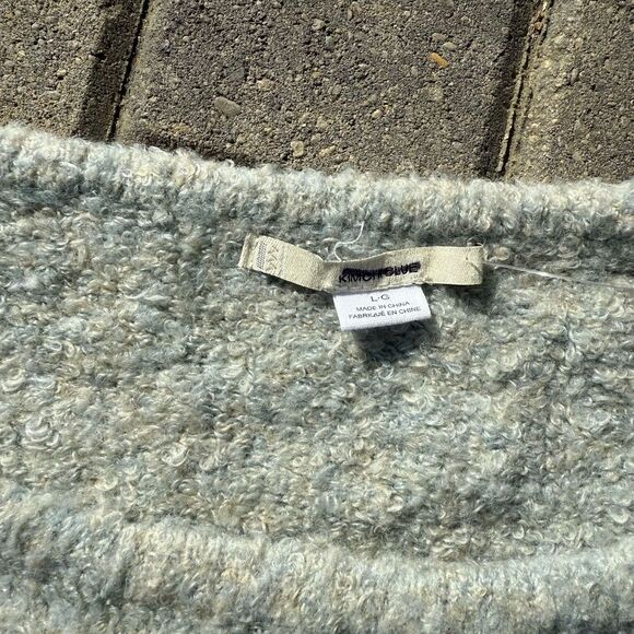 Urban Outfitters Anthropolgie Kimchi Blue Cropped Sweater Blue Ivory NWOT Large - Picture 2 of 4